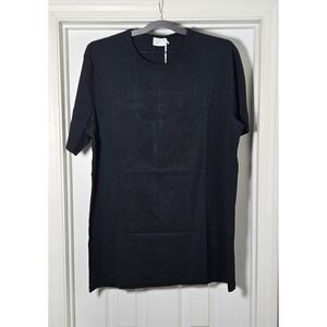 ASKET T-Shirt Black Premium Organic Cotton Size XL Long Basic Crewneck